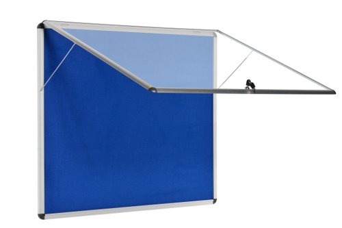 Bi-Office Enclore Blue Felt Lockable Noticeboard Display Case 6 x A4 700x653mm - VT340107150 46047BS Buy online at Office 5Star or contact us Tel 01594 810081 for assistance