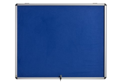 Bi-Office Enclore Blue Felt Lockable Noticeboard Display Case 6 x A4 700x653mm - VT340107150