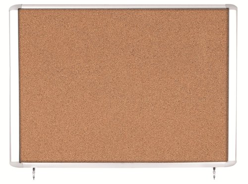 Bi-Office Mastervision Weather Proof Display Case; Cork Surface; Lockable Glass Door; Top Hinged Aluminium Frame; 1230x981mm - 15x A4