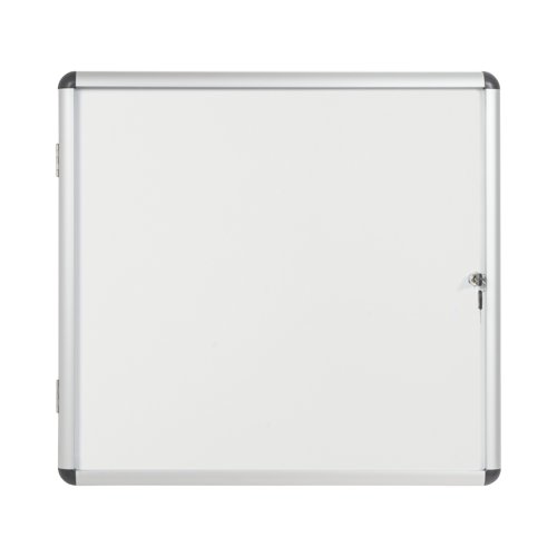 Bi-Office Enclore Magnetic Display Case 6xA4, 720 x 674 mm - Lacquered Steel Surface, Lockable Acrylic Door, Aluminium Frame