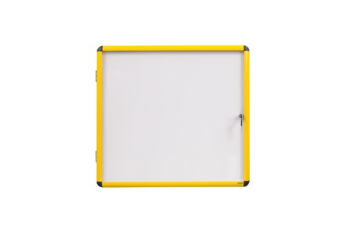 Bi-Office Ultrabite Magnetic Lockable Whiteboard Display Case Yellow Aluminium Frame 6 x A4 720x674mm - VT6201601511