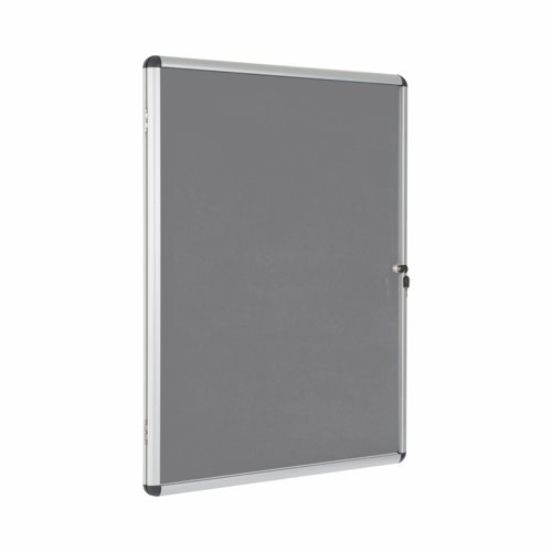 Bi-Office Enclore Grey Felt Lockable Noticeboard Display Case 9 x A4 720x981mm - VT630103150