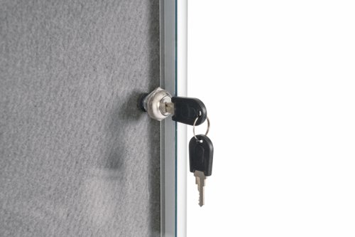 Bi-Office Enclore Felt Indoor Lockable Glazed Case 720x981x35mm Grey VT630103150 - BQ52303