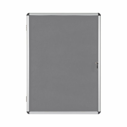 Bi-Office Enclore Grey Felt Lockable Noticeboard Display Case 9 x A4 720x981mm - VT630103150