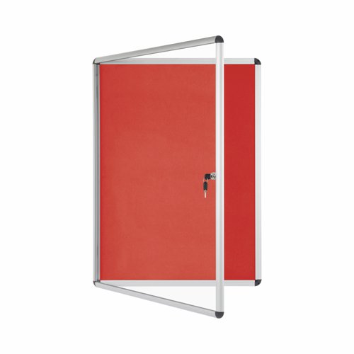 46089BS | Bi-Office Enclore lockable display cases are ideal to display important messages in corridors, schools or common areas. Make sure everyone is on the same page and acknowledges important information or any tasks that need to be considered. Add colour to increase the usability and perception of the display case. This is a strong, secure, and lightweight solution to display important notes, pictures, and so on, in the common areas of labs, schools, and other public spaces. The frame is made of aluminium, with rounded corners for increased safety. There is clear visibility of the displayed items due to the swinging acrylic door, which can be locked to protect the inside materials from hampering, manipulation, or the weather. This lockable board comes with 2 keys, so you can keep a key in a safe location, to use as a spare if the other one gets lost. The set also includes a wall mount kit for easy installation.