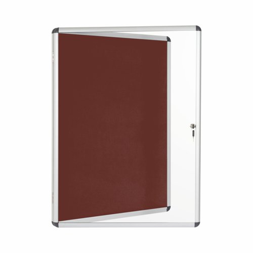 Bi-Office Enclore Burgundy Felt Lockable Noticeboard Display Case 9 x A4 720x981mm - VT630106150 46096BS Buy online at Office 5Star or contact us Tel 01594 810081 for assistance