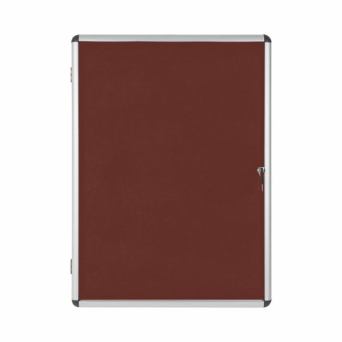 Bi-Office Enclore Burgundy Felt Lockable Noticeboard Display Case 9 x A4 720x981mm - VT630106150