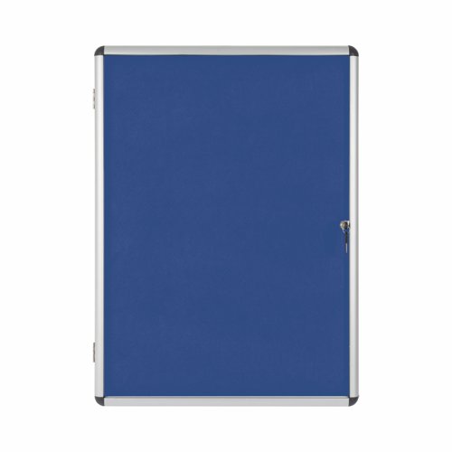 Bi-Office Enclore Blue Felt Lockable Noticeboard Display Case 9 x A4 720x981mm - VT630107150
