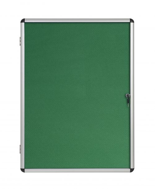 Bi-Office Enclore Display Case Green Felt Acrylic Aluminium Frame 15xA4 VT640102150