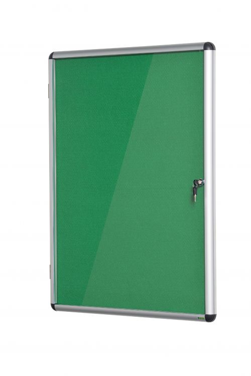 Bi-Office Enclore Display Case Green Felt Acrylic Aluminium Frame 15xA4 VT640102150