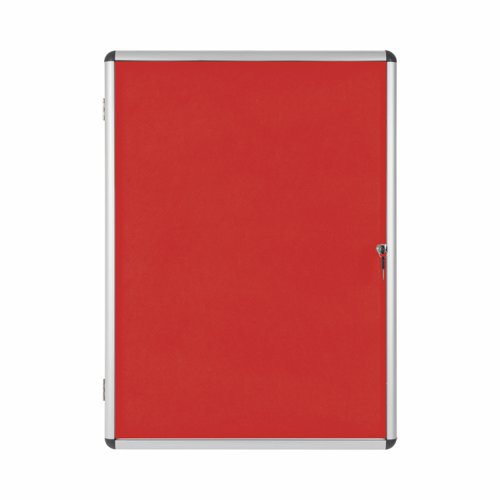 Bi-Office Enclore Display Case Red Felt Acrylic Aluminium Frame 15xA4 VT640105150