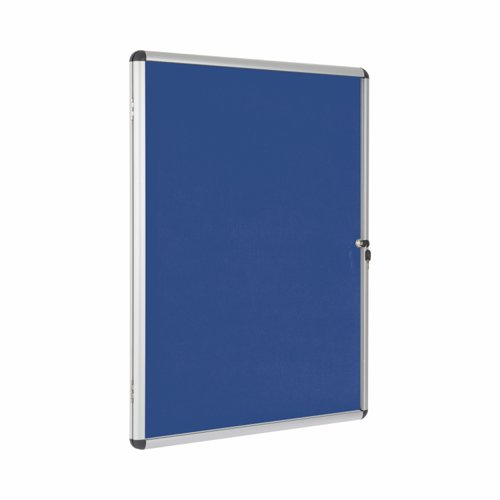 Bi-Office Enclore Felt Indoor Lockable Glazed Case 1160x981x35mm Blue VT640107150 Glazed Notice Boards BQ52471
