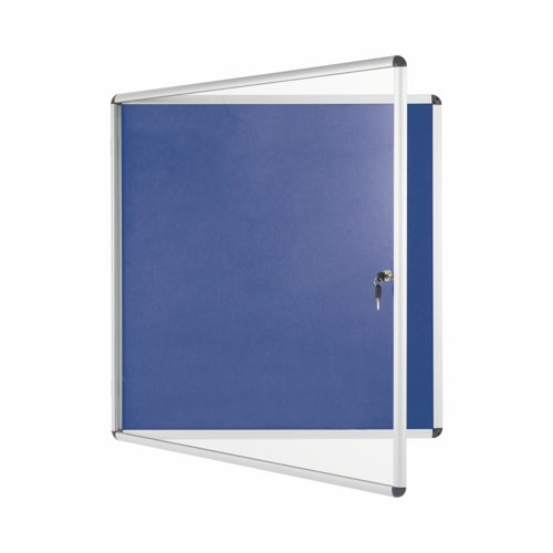 46110BS | Bi-Office Enclore lockable display cases are ideal to display important messages in corridors, schools or common areas. Make sure everyone is on the same page and acknowledges important information or any tasks that need to be considered. Add colour to increase the usability and perception of the display case. This is a strong, secure, and lightweight solution to display important notes, pictures, and so on, in the common areas of labs, schools, and other public spaces. The frame is made of aluminium, with rounded corners for increased safety. There is clear visibility of the displayed items due to the swinging acrylic door, which can be locked to protect the inside materials from hampering, manipulation, or the weather. This lockable board comes with 2 keys, so you can keep a key in a safe location, to use as a spare if the other one gets lost. The set also includes a wall mount kit for easy installation.