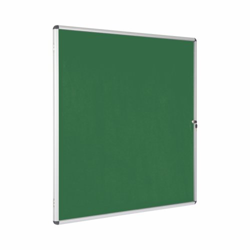 Bi-Office Enclore Green Felt Lockable Noticeboard Display Case 20 x A4 1160x1288mm - VT740102150  46117BS