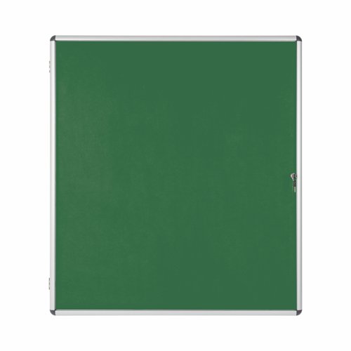 Bi-Office Enclore Green Felt Lockable Noticeboard Display Case 20 x A4 1160x1288mm - VT740102150