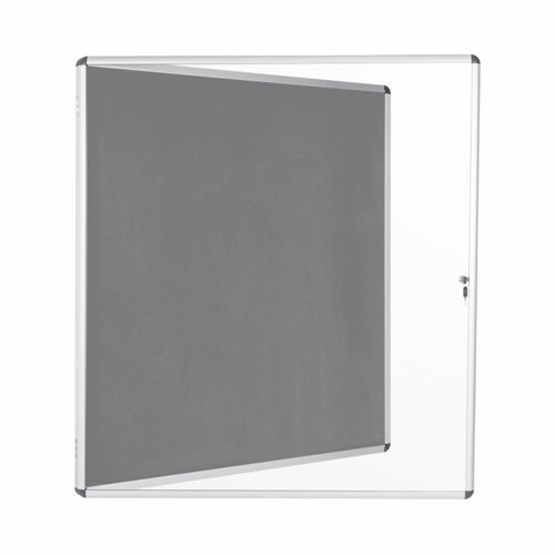 46124BS | Bi-Office Enclore lockable display cases are ideal to display important messages in corridors, schools or common areas. Make sure everyone is on the same page and acknowledges important information or any tasks that need to be considered. Add colour to increase the usability and perception of the display case. This is a strong, secure, and lightweight solution to display important notes, pictures, and so on, in the common areas of labs, schools, and other public spaces. The frame is made of aluminium, with rounded corners for increased safety. There is clear visibility of the displayed items due to the swinging acrylic door, which can be locked to protect the inside materials from hampering, manipulation, or the weather. This lockable board comes with 2 keys, so you can keep a key in a safe location, to use as a spare if the other one gets lost. The set also includes a wall mount kit for easy installation.