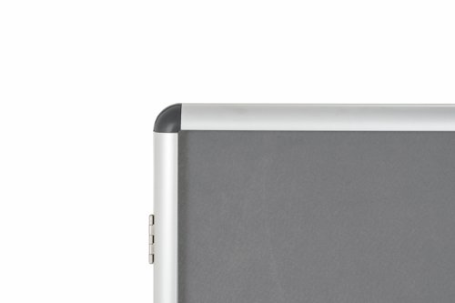 Bi-Office Enclore Grey Felt Lockable Noticeboard Display Case 20 x A4 1160x1288mm - VT740103150 Bi-Silque