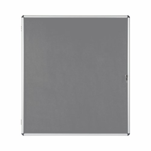 Bi-Office Enclore Grey Felt Lockable Noticeboard Display Case 20 x A4 1160x1288mm - VT740103150