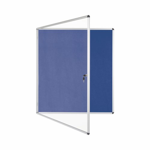 Bi-Office Enclore Blue Felt Lockable Noticeboard Display Case 20 x A4 1160x1288mm - VT740107150 46131BS Buy online at Office 5Star or contact us Tel 01594 810081 for assistance