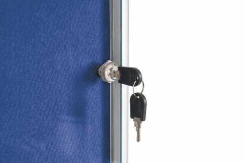 Bi-Office Enclore Felt Indoor Lockable Glazed Case 1230x1830x35mm Blue VT770107150 - BQ52777