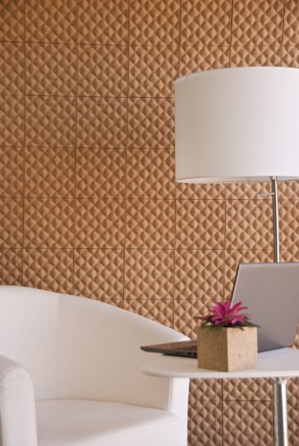 63008BS | Either as decor or a push-pin bulletin board surface, ARCHYI.’s Ripple Cork Tiles enables you to customize surfaces according to your preference. In addition to cork being an ecological material, it has natural sound absorption and thermal properties. Because the texture is repeated, the material is easy to cut, and the colour pallet is coordinated, so you can get completely creative in your application.The surface of this Cork display Tile is self-healing and resistant, no marks are visible when the push pins are removed, which makes it a great way to keep important information organized  and to post reminders. It’s a handy way to inform everyone at once, to get creative or set goals. Use push pins to put up pictures, memos or lists in your office or at home.