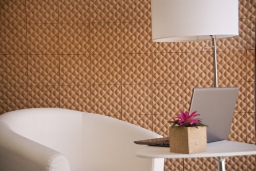 Either as decor or a push-pin bulletin board surface, Ripple Cork Tiles enables you to customize surfaces according to your preference. In addition to cork being an ecological material, it has natural sound absorption and thermal properties. Because the texture is repeated, the material is easy to cut, and the colour pallet is coordinated, so you can get completely creative in your application.