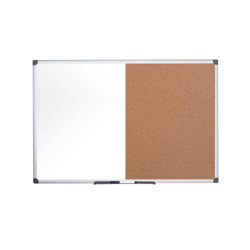 Bi-Office Maya Combination Board Cork/Non Magnetic Whiteboard Aluminium Frame 600x900mm - XA0302170