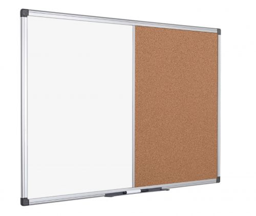 Bi-Office Maya Combination Board Cork/Non Magnetic Whiteboard Aluminium  Frame 600x900mm - XA0302170 | County Office Supplies