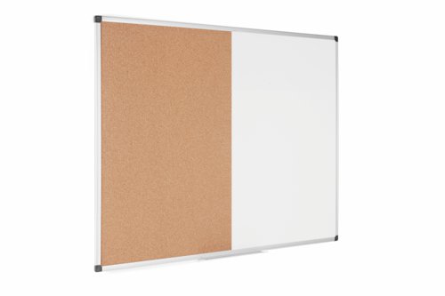 Bi-Office Maya Combination Board Cork/Magnetic Whiteboard Aluminium Frame 900x600mm - XA0303170 46145BS Buy online at Office 5Star or contact us Tel 01594 810081 for assistance