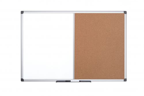 Bi-Office Maya Combination Board Cork/Non Magnetic Whiteboard Aluminium Frame 1200x900mm