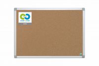 Bi-Office Earth-It Maya Cork Noticeboard Aluminium Frame 900x600mm Promotional Offer Free Pack of 20 Earth Natural Wood Push Pins