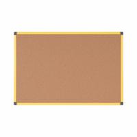 Bi-Office Ultrabrite Cork Noticeboard Yellow Aluminium Frame 1200x900mm - CA0511721