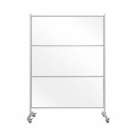Bi-Office Mobile Glass Divider Screen with Aluminium Frame 1200x1800mm Clear