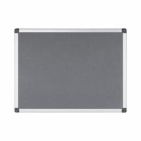 Bi-Office Maya Grey Felt Noticeboard Aluminium Frame 600x450mm - FA0242170