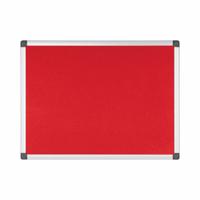 Bi-Office Maya Red Felt Noticeboard Aluminium Frame 600x450mm - FA0246170