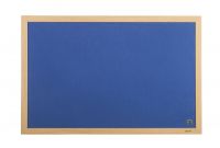 Bi-Office Earth-It Executive Blue Felt Noticeboard Oak Wood Frame 900x600mm