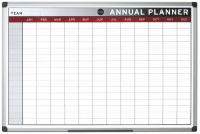 Bi-Office Annual Magnetic Whiteboard Planner Aluminium Frame 900x600mm - GA0337170