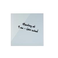 Bi-Office Magnetic Glass Whiteboard Memo Tile 480x480mm White - GL150101