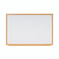 Bi-Office Earth-It Non Magnetic Melamine Whiteboard Oak Wood Frame 900x600mm - MB07002319