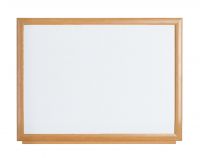 Bi-Office Earth-It Non Magnetic Melamine Whiteboard Oak Wood Frame 1200x900mm