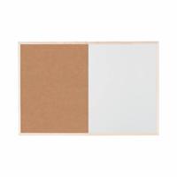 Bi-Office Combination Board Cork/Non Magnetic Whiteboard Pine Frame 600x400mm - MX03001010
