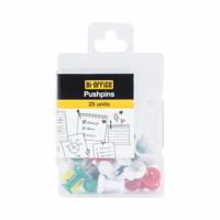 Bi-Office Push Pins Assorted Colours (Pack of 25) PI0523