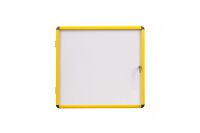 Bi-Office Ultrabite Magnetic Lockable Whiteboard Display Case Yellow Aluminium Frame 6 x A4 720x674mm - VT6201601511