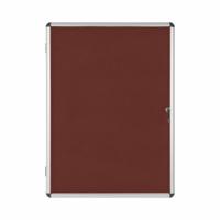 Bi-Office Enclore Display Case Burgundy Felt Acrylic Aluminium Frame 9xA4 VT630106150