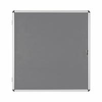 Bi-Office Enclore Display Case Grey Felt Acrylic Aluminium Frame 12xA4 VT660103150