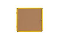 Bi-Office Ultrabrite Cork Display Case Acrylic Yellow Aluminium Frame 12xA4 VT6601611511