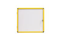 Bi-Office Ultrabite Magnetic Lockable Whiteboard Display Case Yellow Aluminium Frame 16 x A4 940x1288mm - VT9501601511