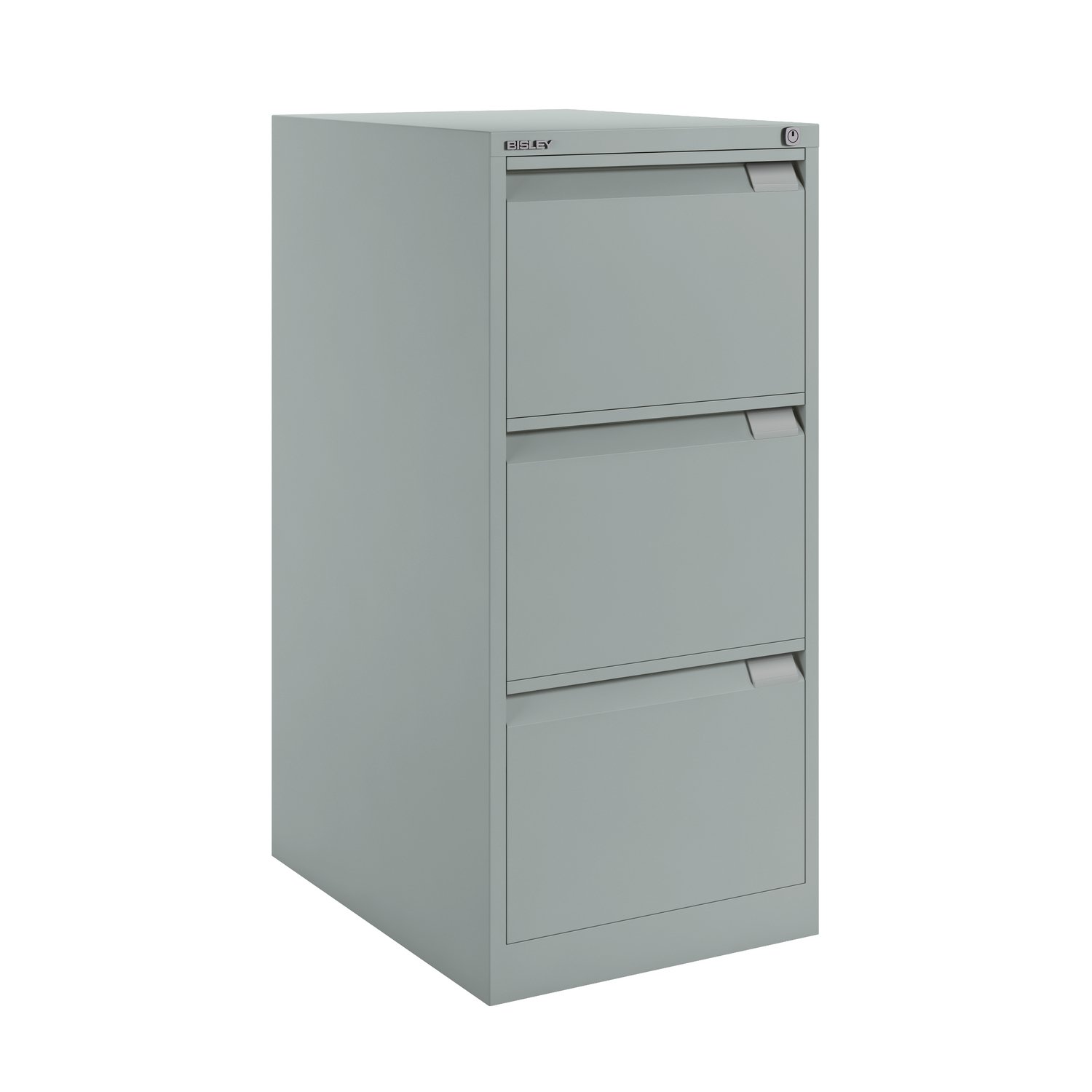 BS Filing Cabinet (Foolscap) Flush Front with Three Drawer 470Wx1016Hx622D - Goose Grey