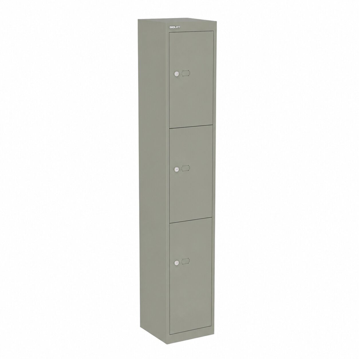 Bisley Locker with 3 doors 1802mmHx305mmDx305mmW - Goose grey 