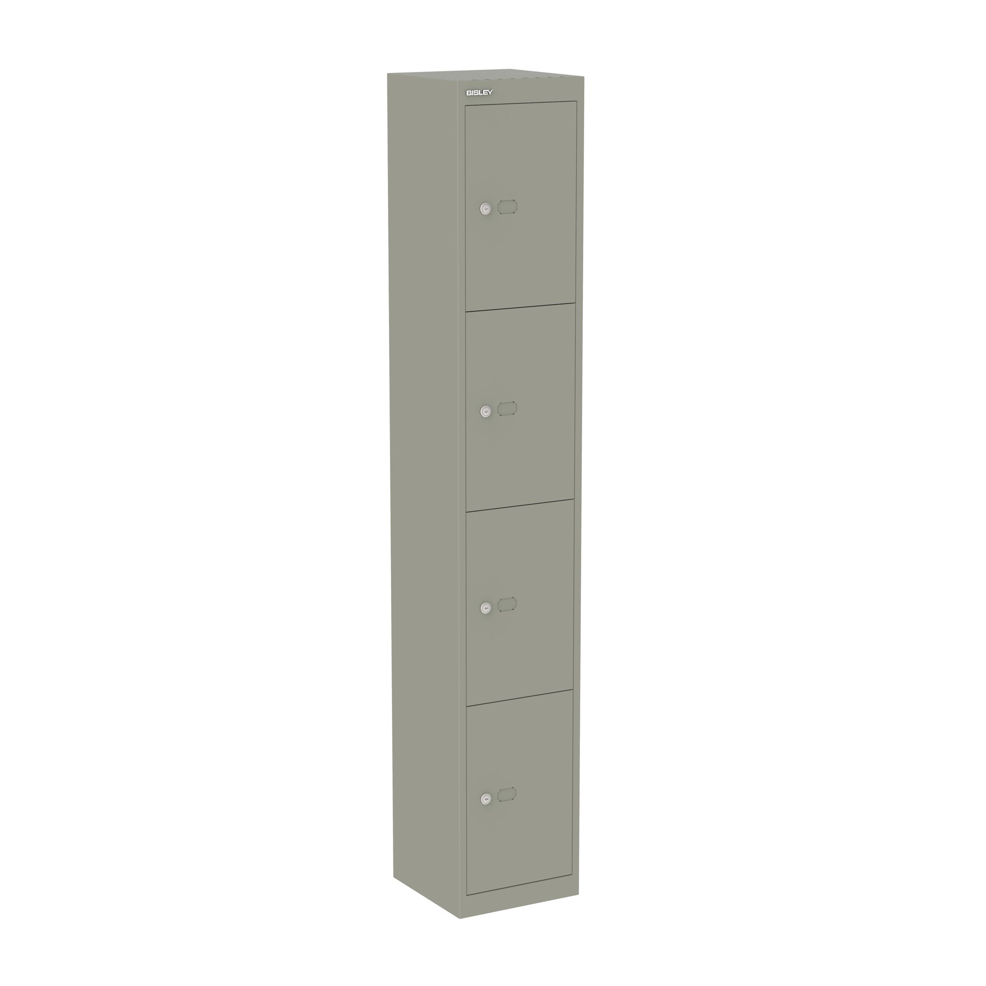 Bisley Locker with 4 doors 1802mmHx305mmDx305mmW - Goose grey 